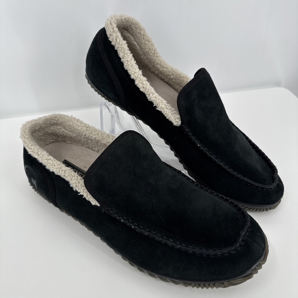 SOREL Mens Dude Moc Slipper - Black Suede‎ Men's Size 13 Vulcanized Rubber Sole
